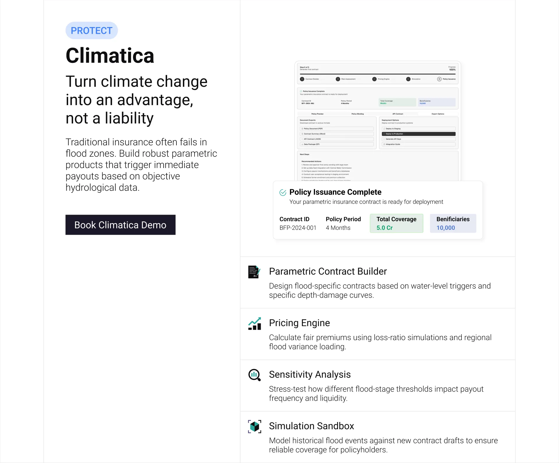 Climatica product section on the ASCI homepage