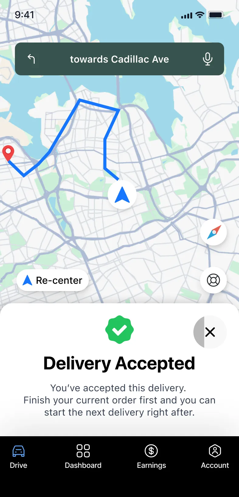 Order accepted alongside an ongoing delivery
