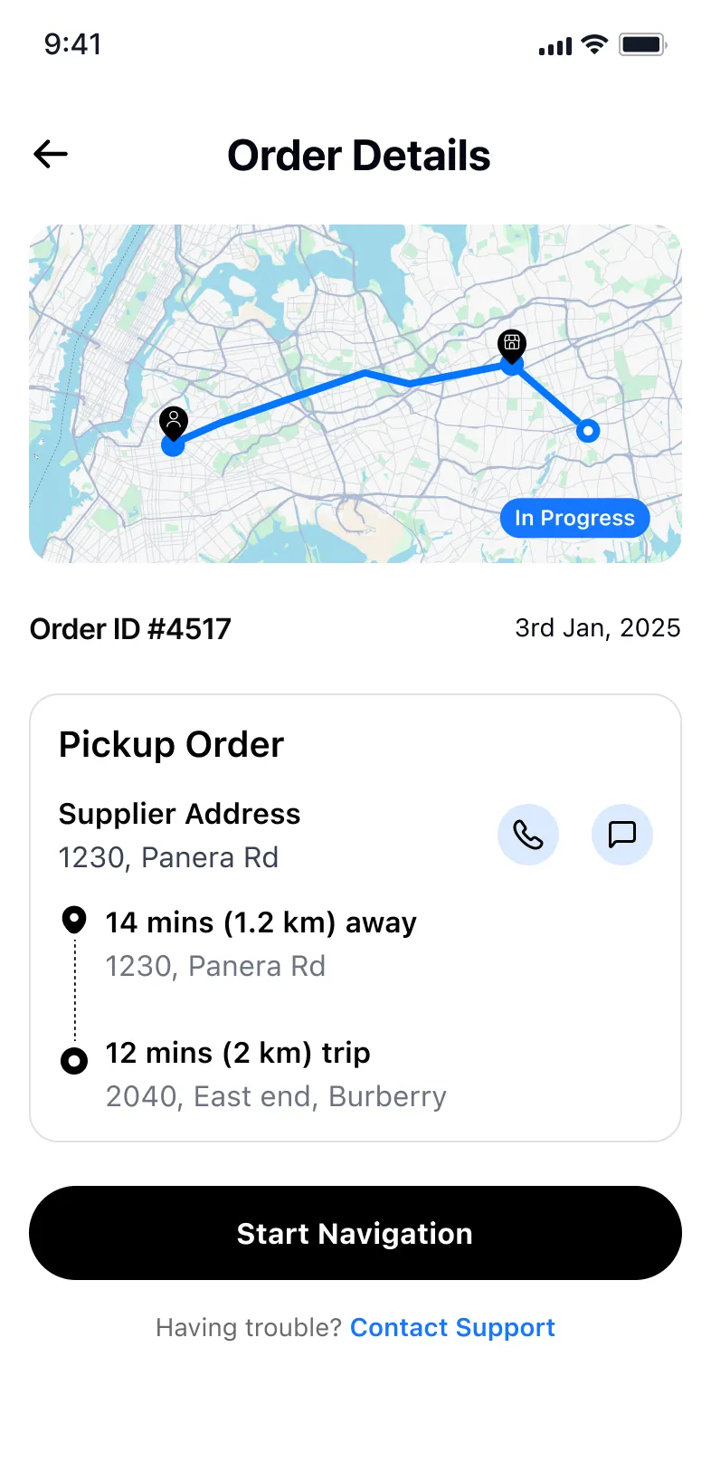 Delivery in progress