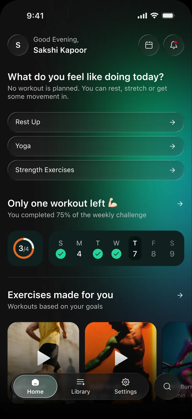 Nothing scheduled, dark mode