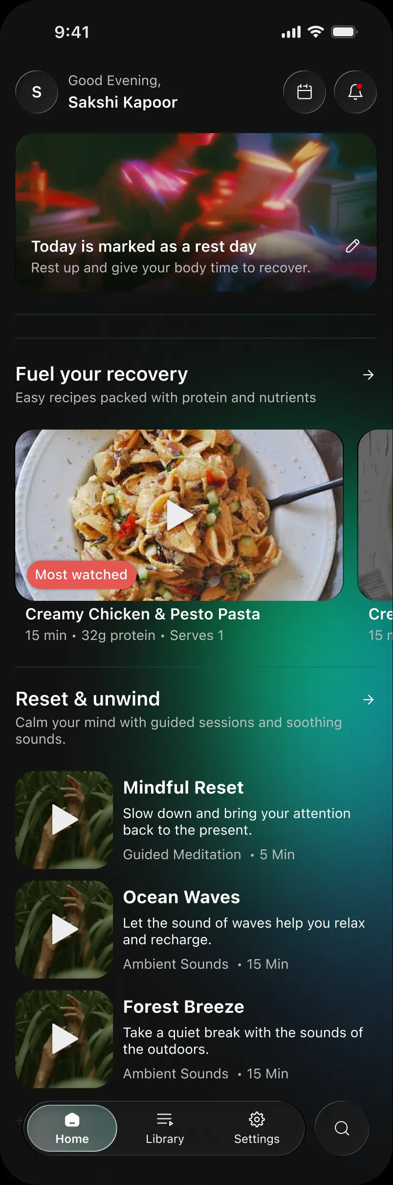 Rest day, dark mode