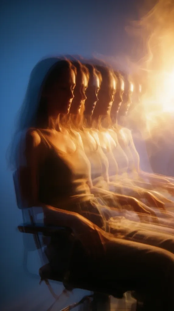 Rowing under warm light, long exposure