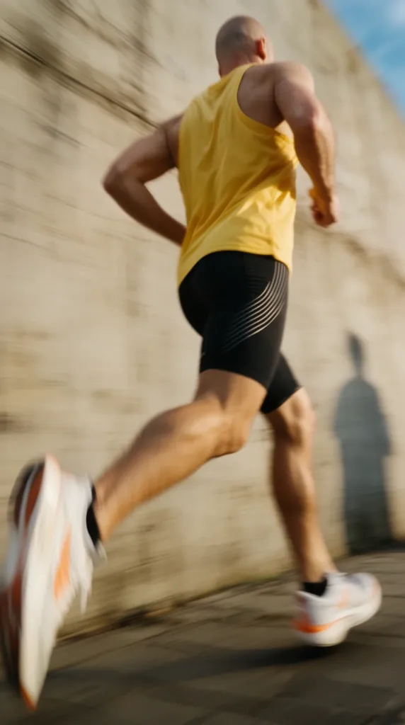 Motion-blurred runner