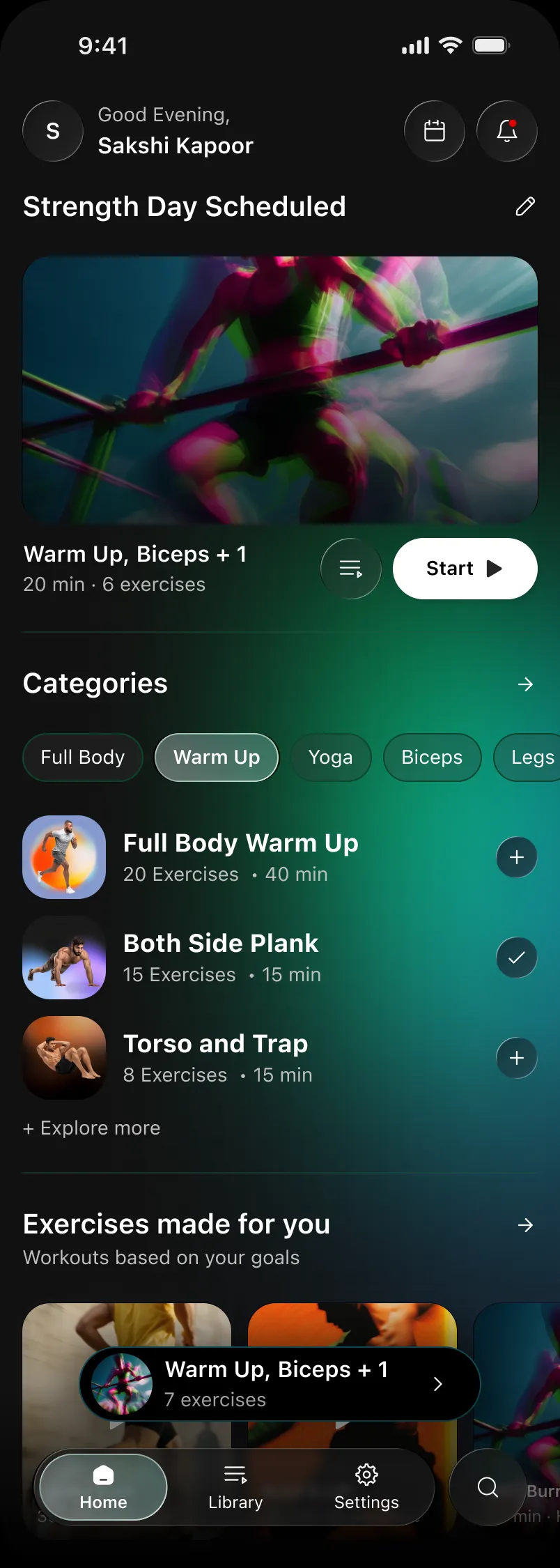 Strength day, filled, dark mode