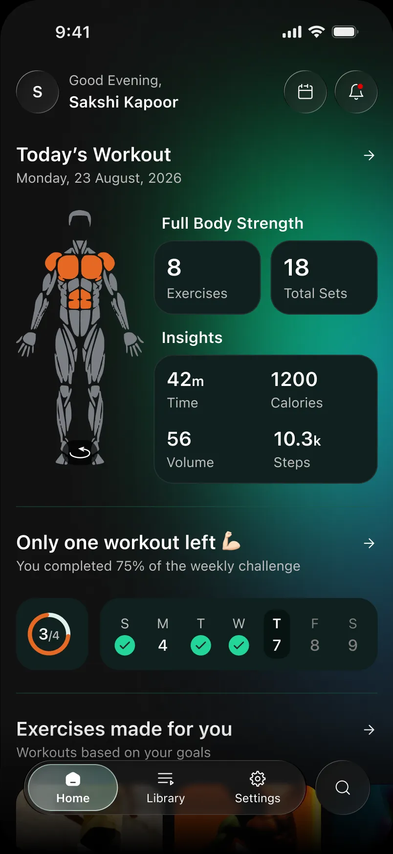 Workout done, dark mode